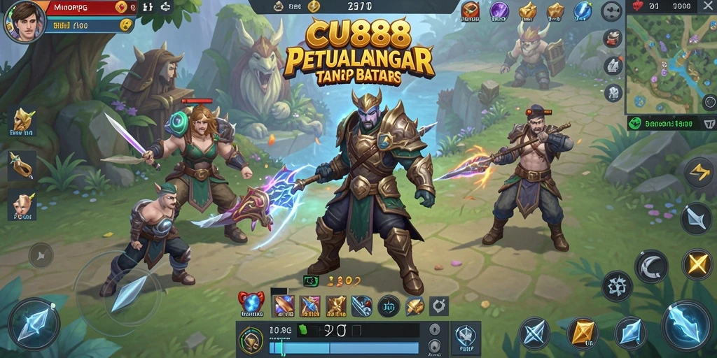 Gameplay menarik dalam CU888 MMORPG dengan pertempuran seru.