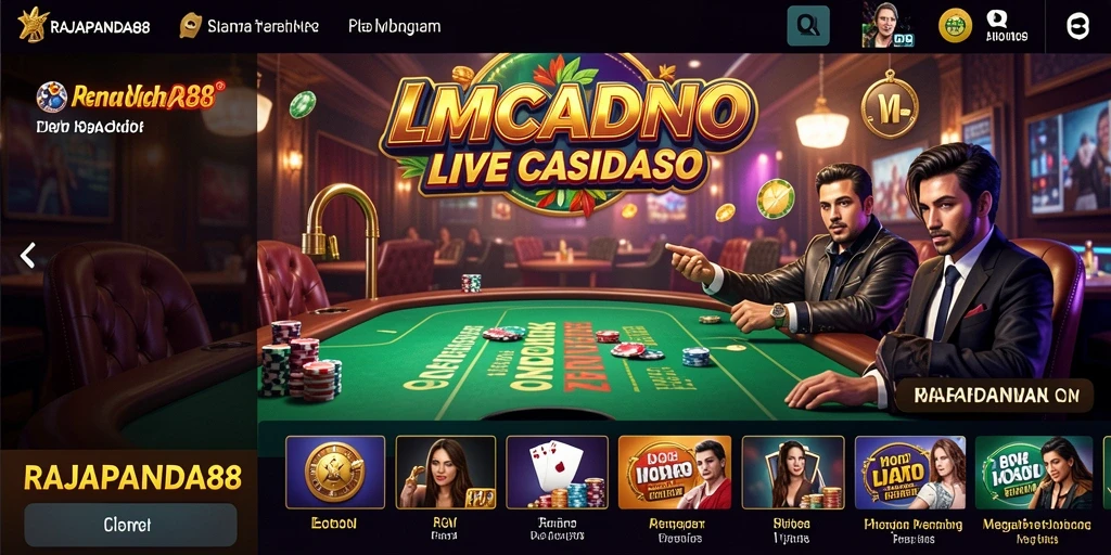 Tampilan interaktif di gameplay Live Casino RAJAPANDA88 yang seru.