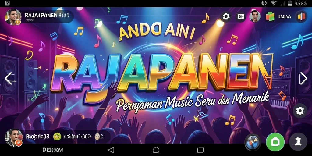 Tampilan gameplay seru di RAJAPANEN dengan beragam pilihan lagu.