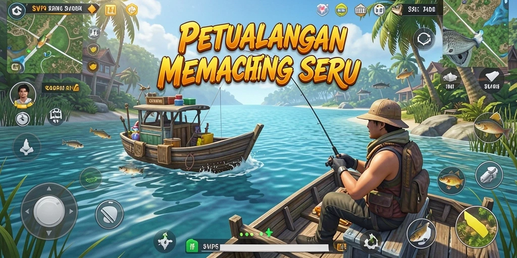 Pengalaman gameplay seru menangkap ikan di SVIP6.