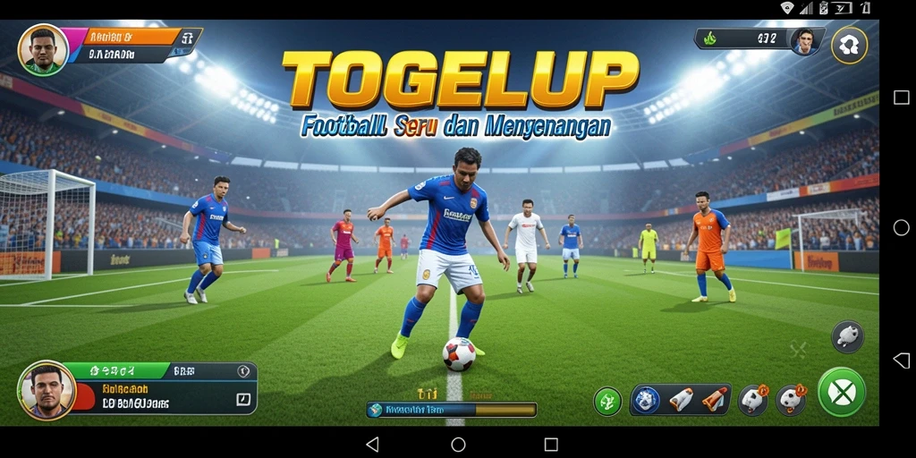 Gameplay TOGELUP yang penuh aksi dan strategi sepak bola.