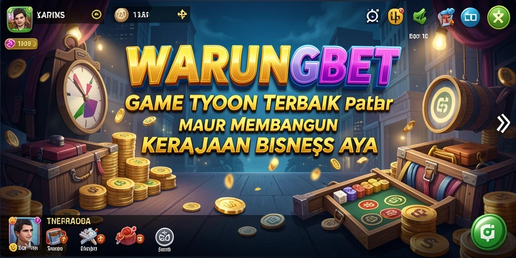 Layar permainan WARUNGBET menunjukkan aktivitas bisnis yang dinamis dan transaksi yang menarik.